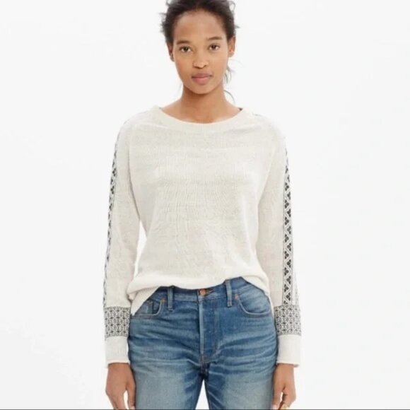 Madewell Sweaters - MADEWELL Embroidered Geometry Sweater
